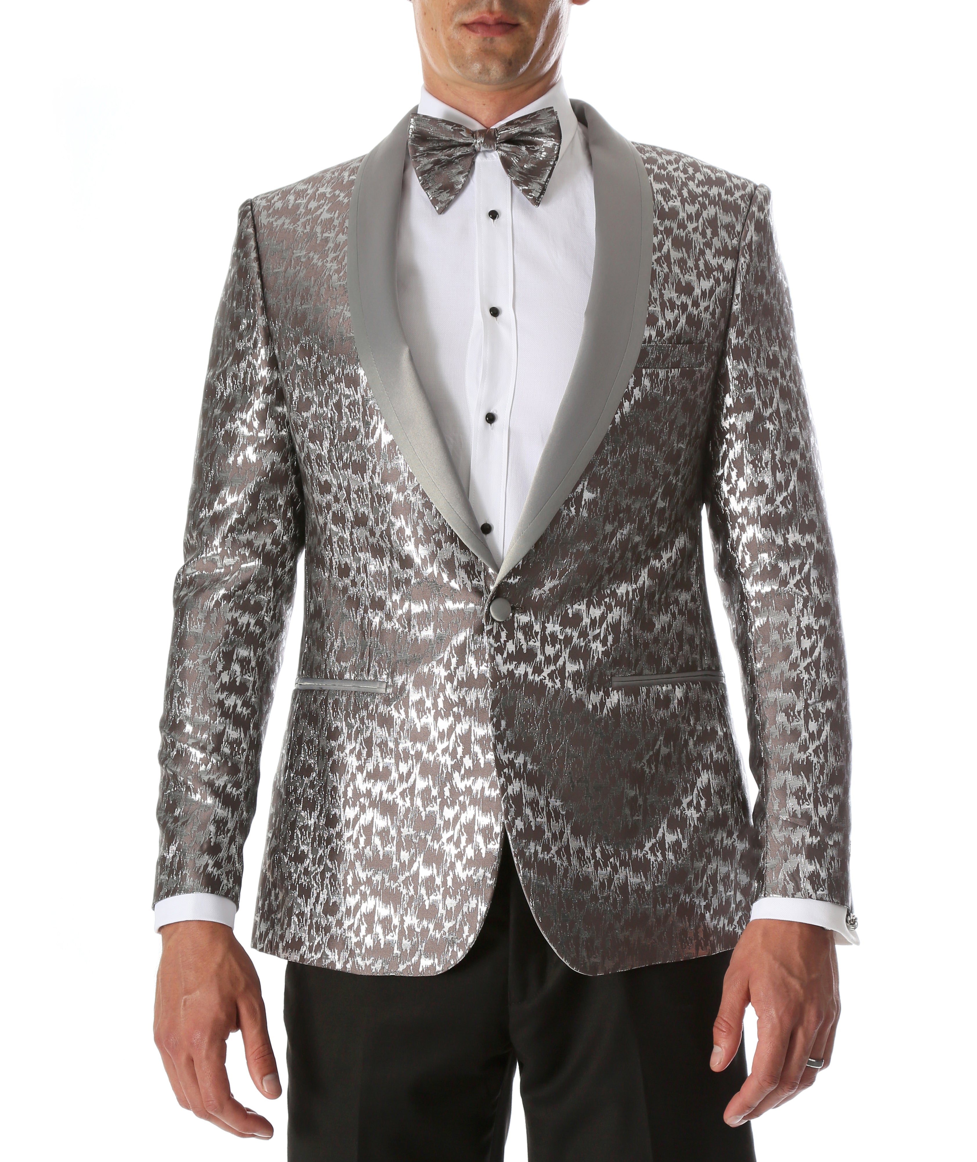 Wholesale Mens Silver Modern Fit Tuxedo Blazer | FHYINC