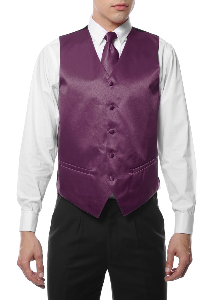 Ferrecci Mens Wine Satin 4pc Vest Set – FHYINC