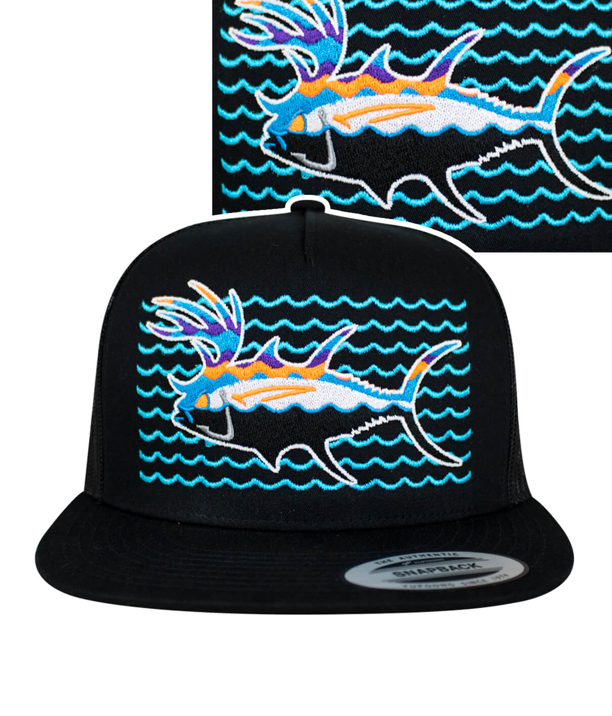 NICERIDE Buck- Eye On The Water unisex Snapback Trucker Hat, Adult Unisex, Size: Adjustable, Black