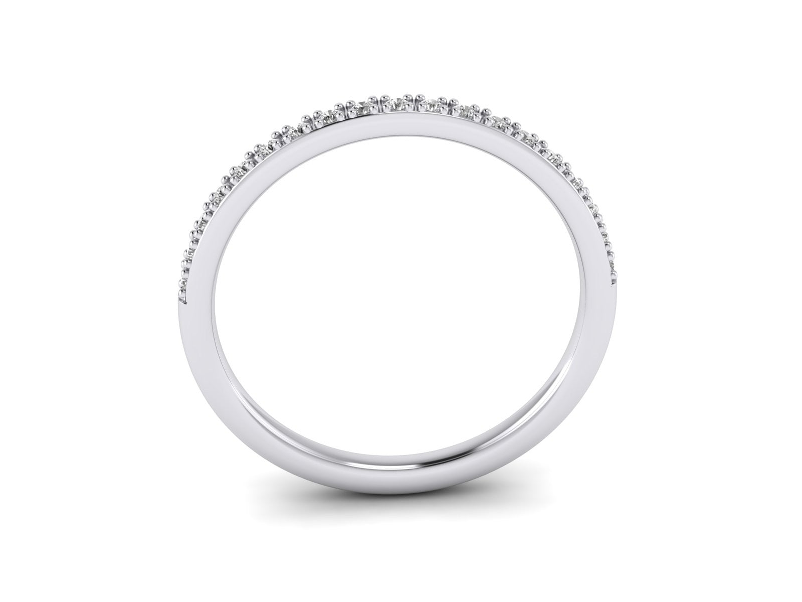 Diamond Wedding Band, 14K White Gold Matching Wedding Band