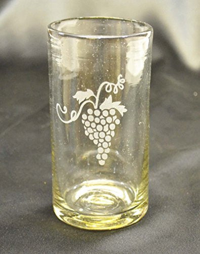 Set of 4, Etched Grapes Cluster Iced Tea Glasses, 16 Ounces.