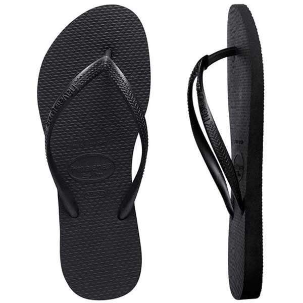 Havaianas Black Top Flip Flops Wide Strap Sandals Womens Size 6