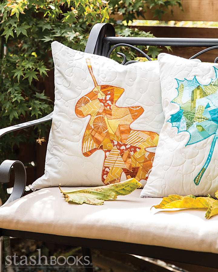 Fallen Leaves Quilted Throw Pillows - Scrappy Bits Applique by Shannon Brinkley
