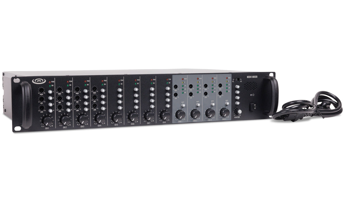 Pure Resonance Audio MX84 4 Zone 8-Channel Rack Mount Mic/Line Mixer