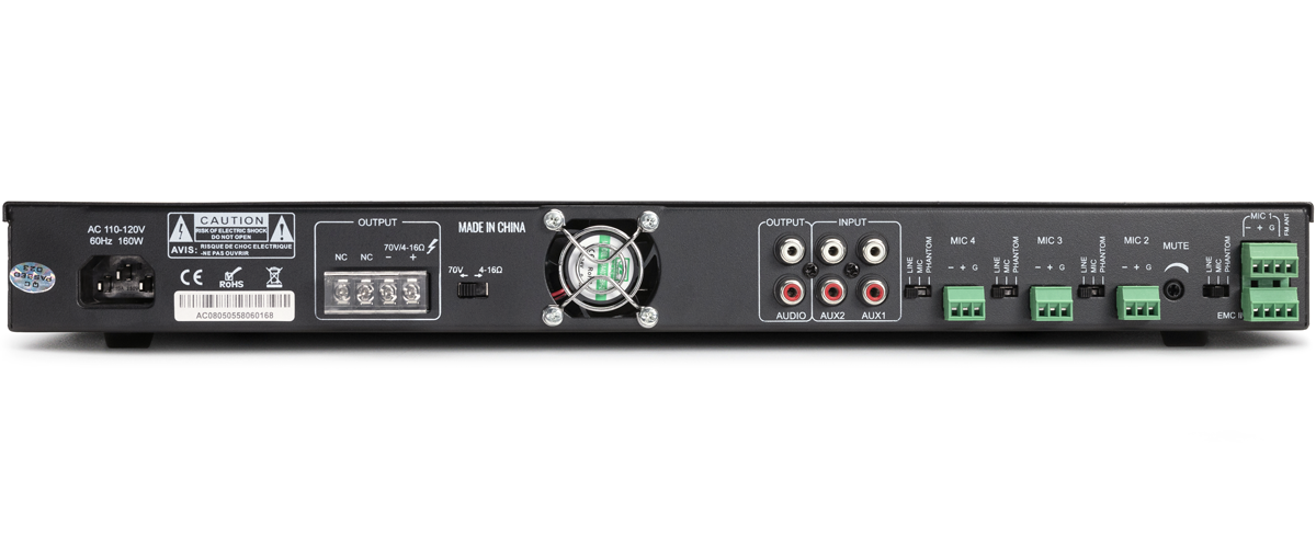 Pure Resonance Audio RMA120BT 120W Rack Mount Mixer Amplifier with Bluetooth