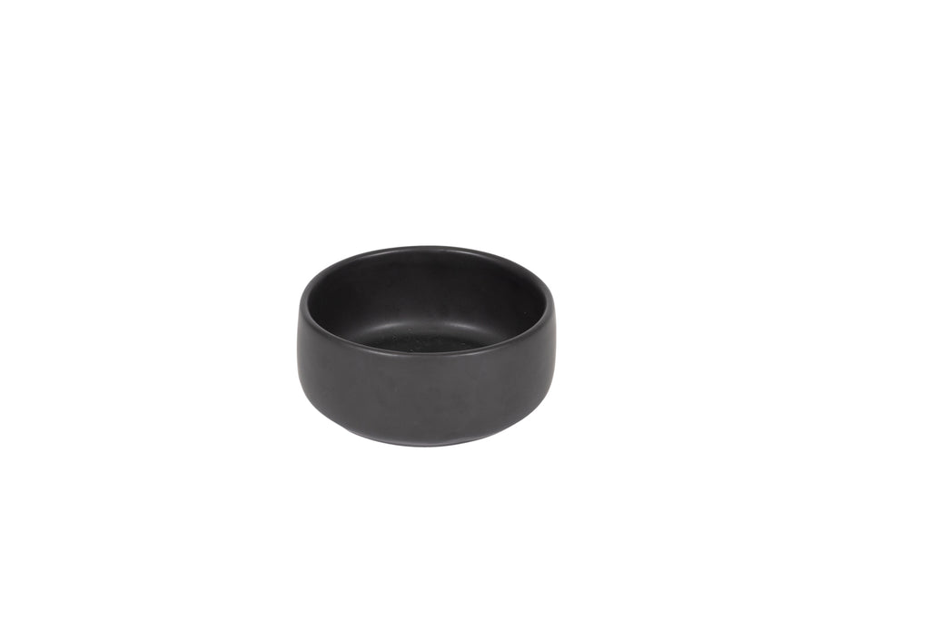 black ceramic dog bowl