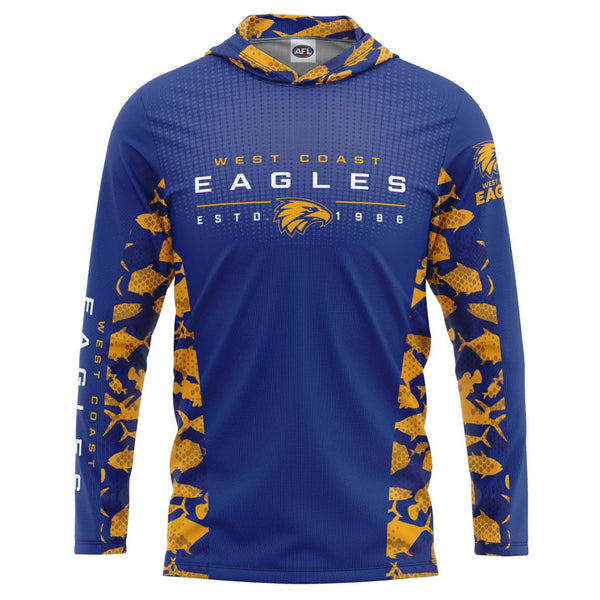 AFL West Coast Eagles 'Reef Runner' Hooded Fishing Shirt - Adult