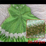 green flower cotton fabric 