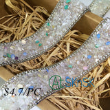 rhinestone bead lace ribbon 