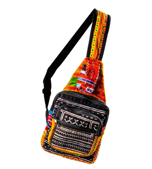 Backpack Shoulder Bowling Bag Gym Bag Tribal Hill Tribe Unique Style Hand stitches