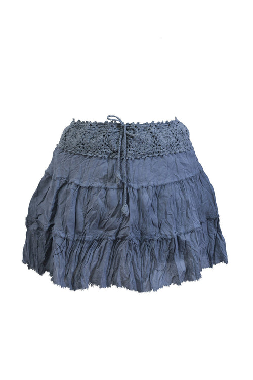 Short Skirt B Cotton with Crochet Waist