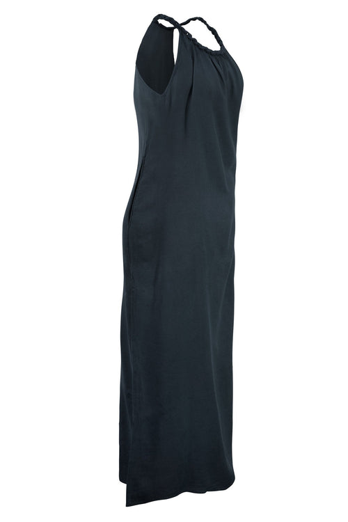 Pure 100% Luxury Cotton Maxi Dress with Plait Shoulder Straps - Elegant Comfort