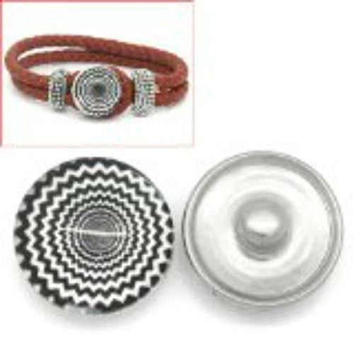 Swirl Design Glass Chunk Charm Button Fits Chunk Bracelet 18mm for Noosa Style Chunk Leather Bracelet