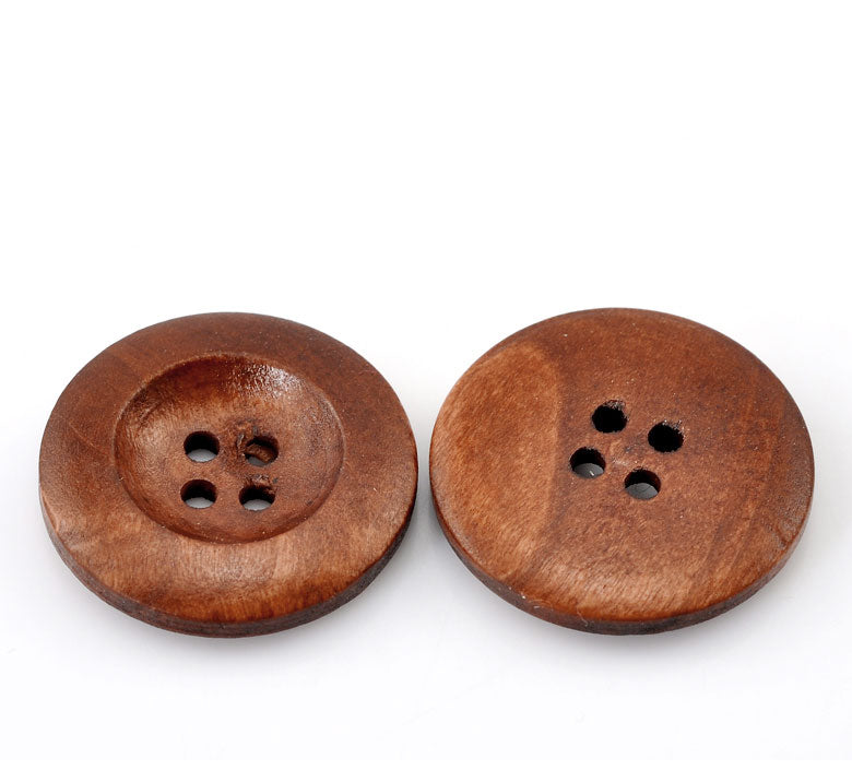 1 inch brown buttons