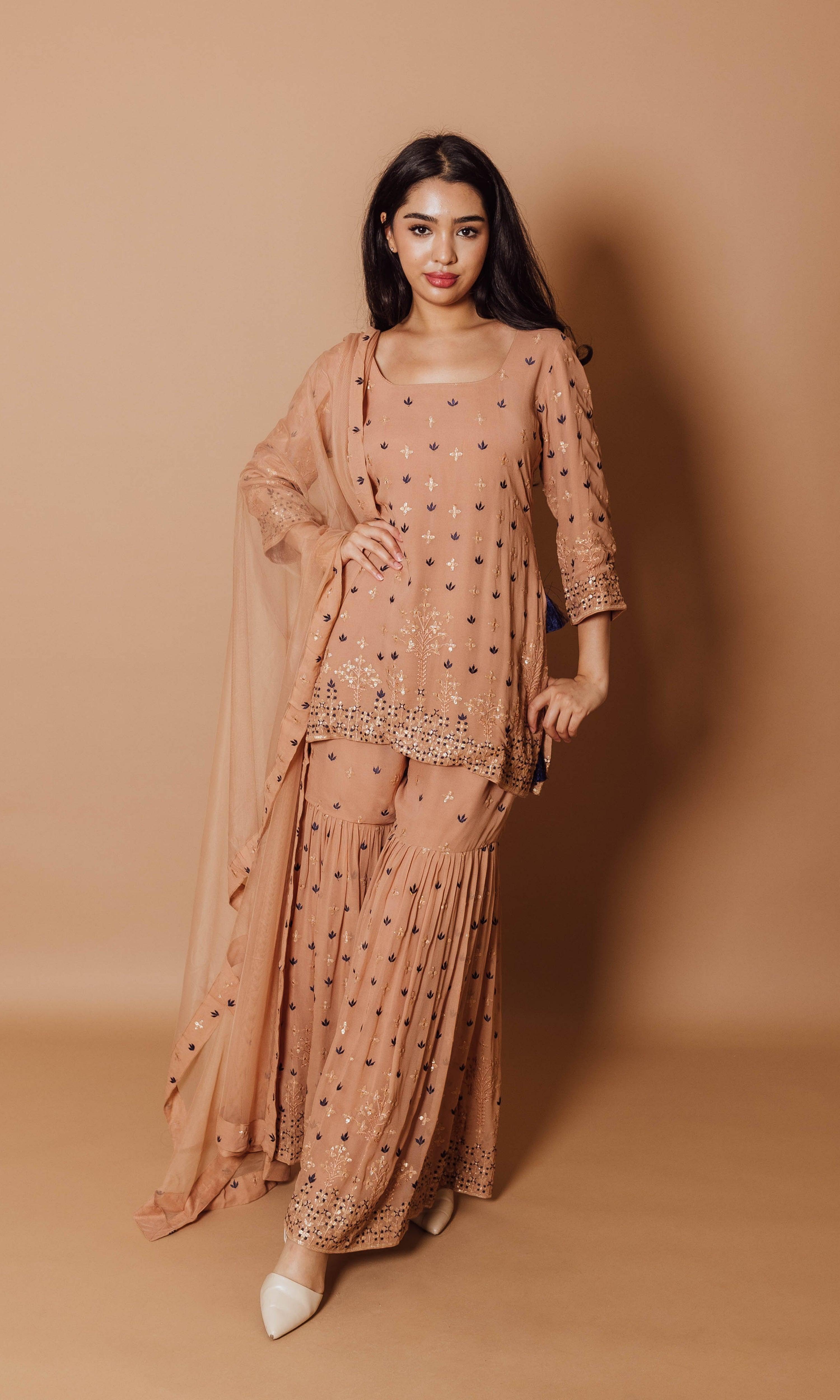 Net Embroidery Palazzo Pant Suit In Mehendi Green Colour - SM5630053