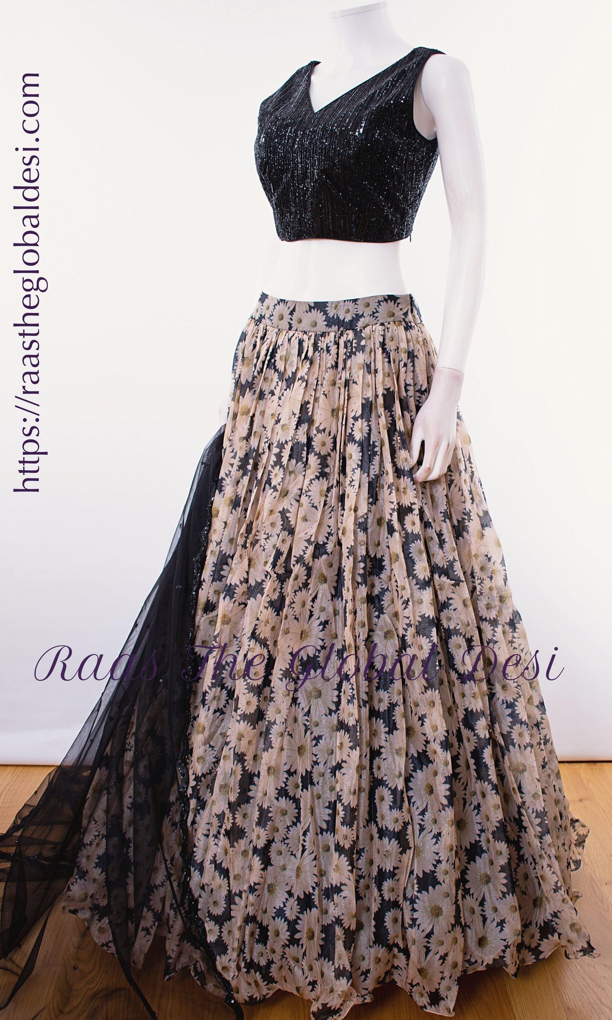 black lehenga dress