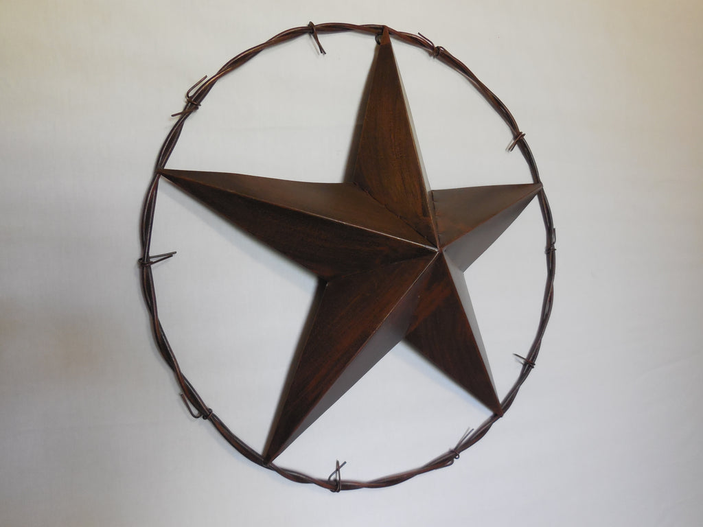 24" BARBED WIRE BARN METAL STAR WESTERN HOME COUNTRY DECOR ...