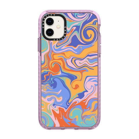 castify multi-colour marble effect waterproof phone case 