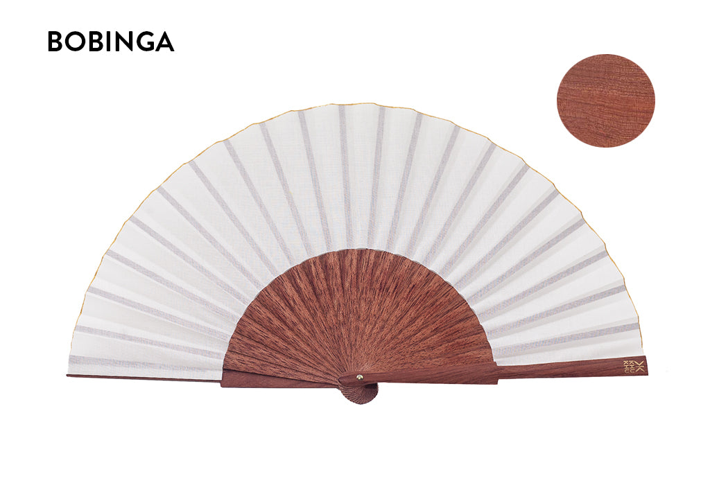 Example of Bobinga Wood for Khu Khu custom wedding hand fans