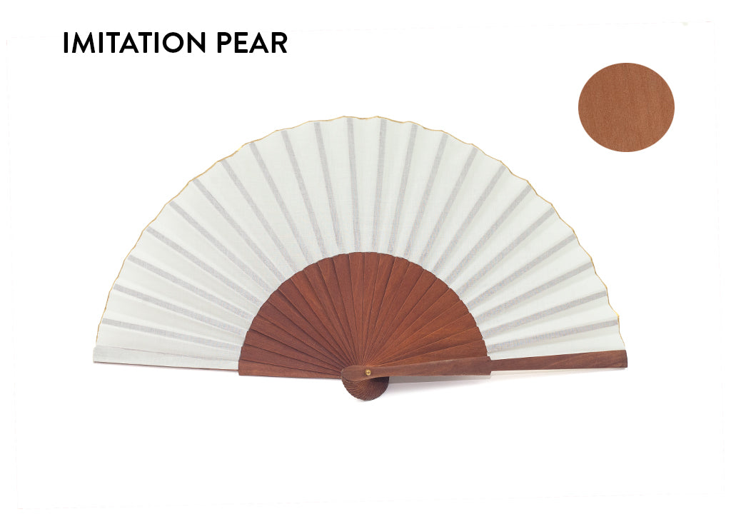 Example of imitation pear wood for Khu Khu custom wedding hand-fans