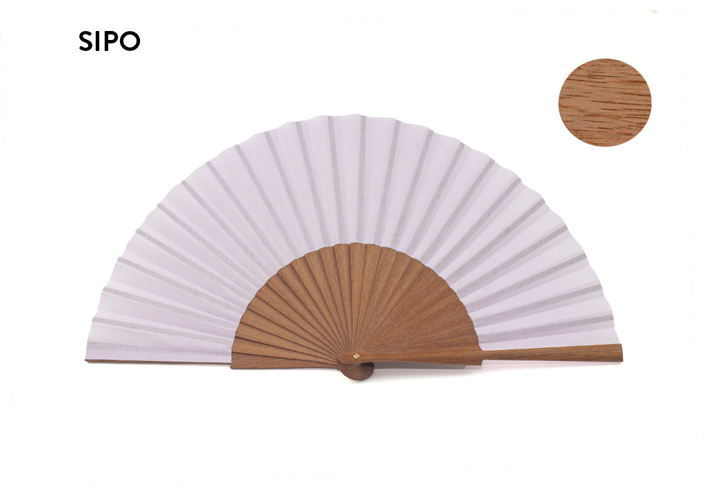 EXAMPLE OF SIPO WOOD for Khu Khu custom made hand-fans