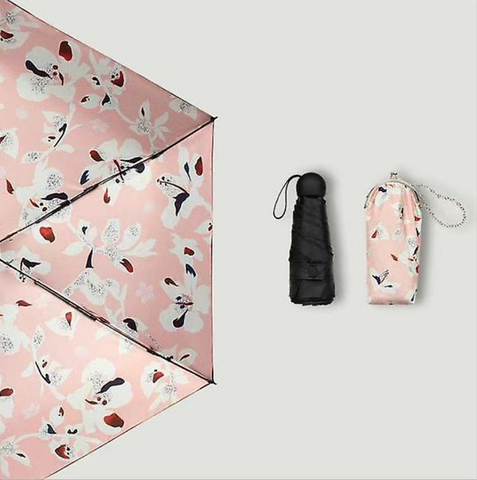 GHCD ultralight multi-use parasol and umbrella in one with pink print and case