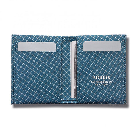 Blue ´Matter Bifold´ waterproof diagonal print card wallet from Pioneer available from Mukama