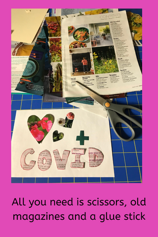 Make your own cards with scissors, old magazines and a glue stick.