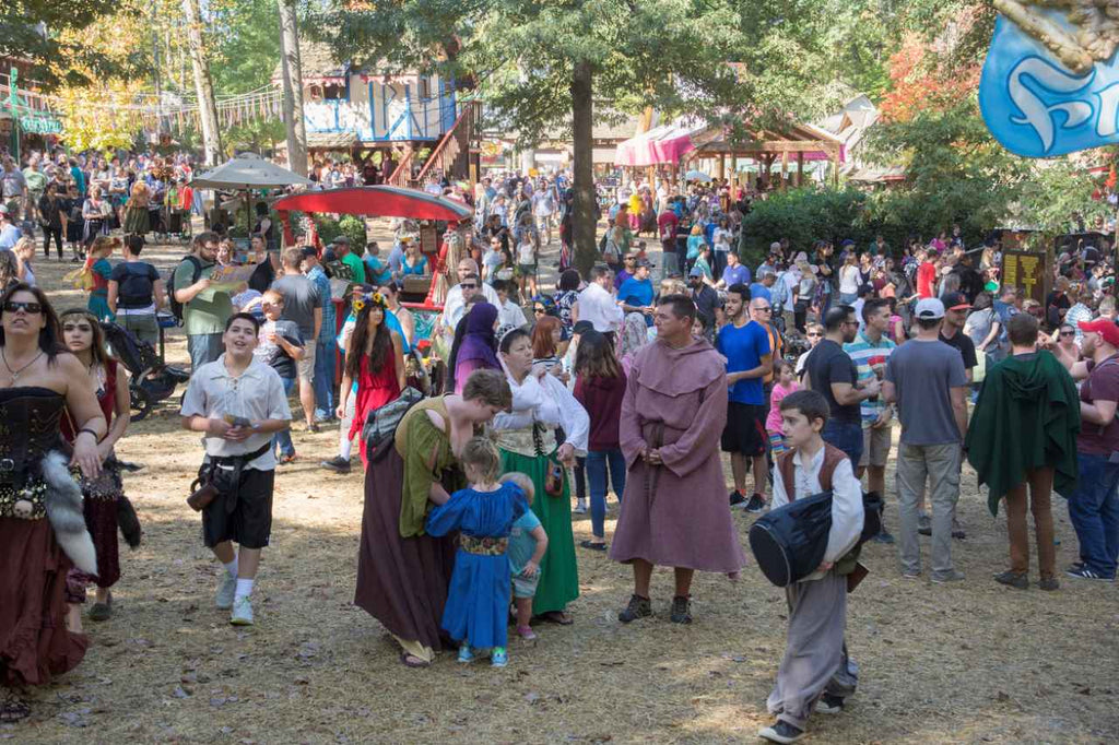 early morning crowd at Maryland renaissance faire