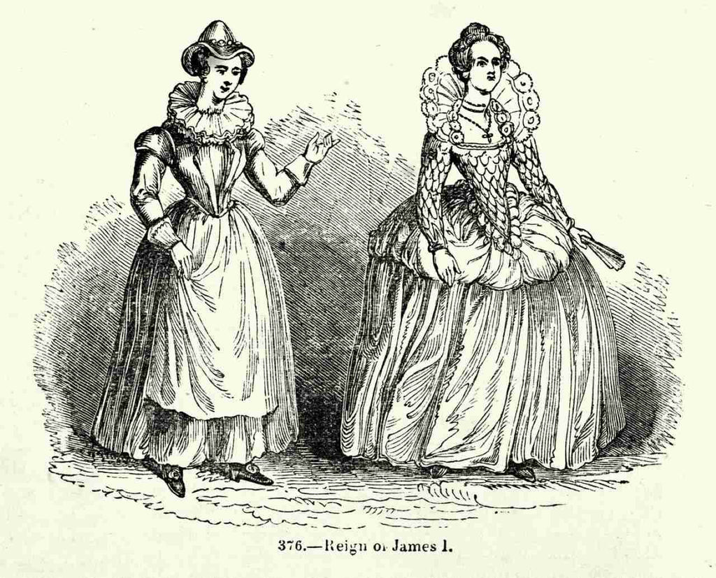 renaissance women wearing farthingale under their skirts