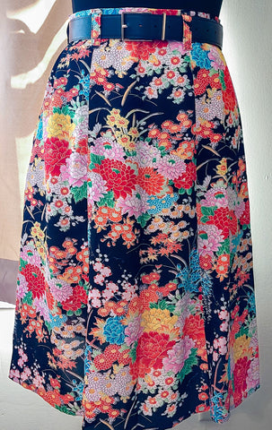Rebecca HK Designer Skirt from vintage Japanese kimono fabrics from yokodana.com