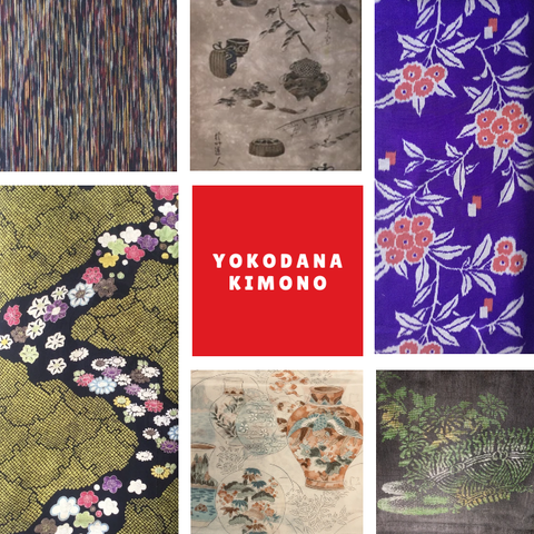 More sample pieces of vintage Japanese kimono fabrics on yokodana.com