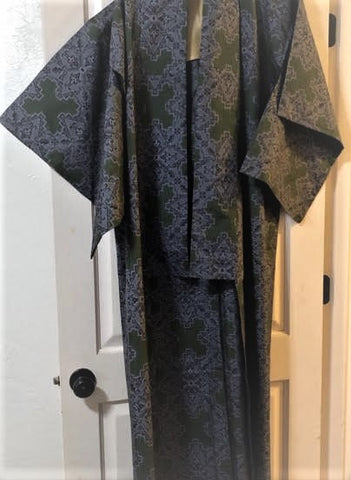 1950s Japanese Ohshima Tsumugi Silk Kimono, used to make this jacket