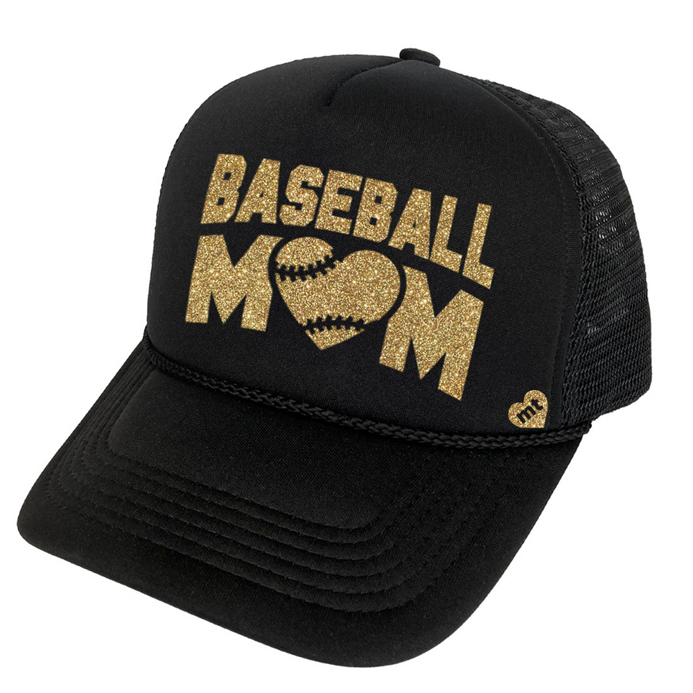 Women's Baseball Heart Hat Baseball Mom Cap Team 