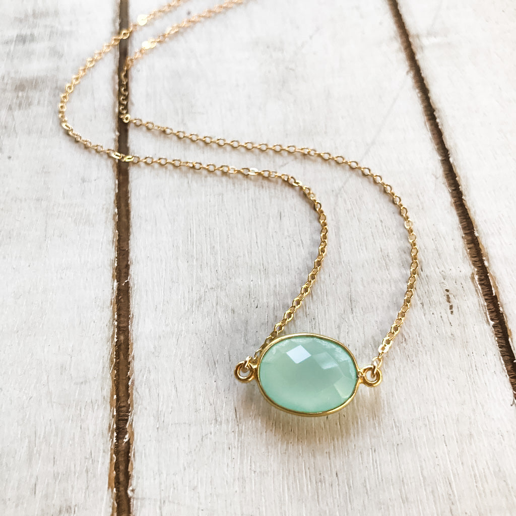 Seafoam Bezel Necklace – Payton Jewelry