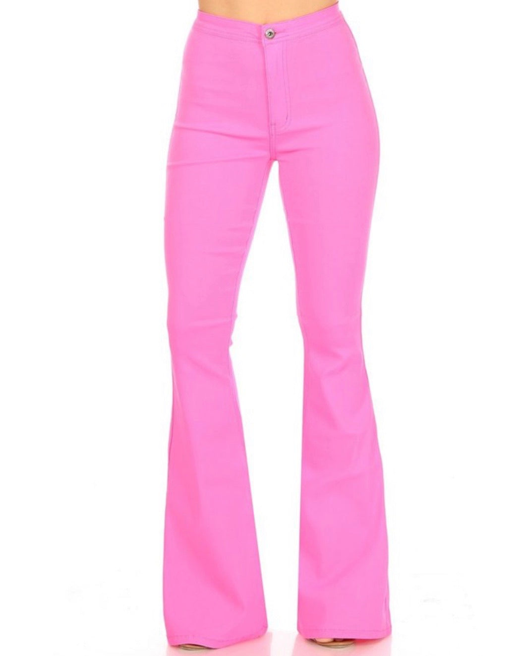 Hot Pink Basic Jersey Flared Trouser