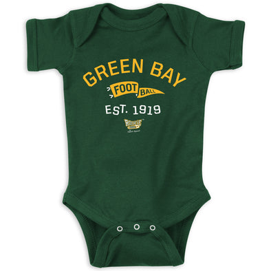 Green Bay Packers I Scream For My Team Baby Boys Romper – Green