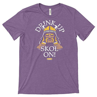 Vikings Skol Give Us Victory or Valhalla Mens T Shirt Purple 2XL