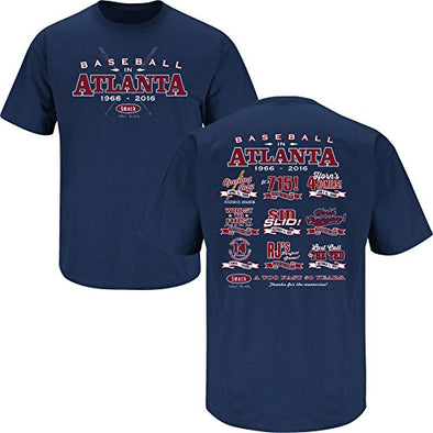 Atlanta Baseball Fans - Drink Up Chop on Shirt Medium / Navy