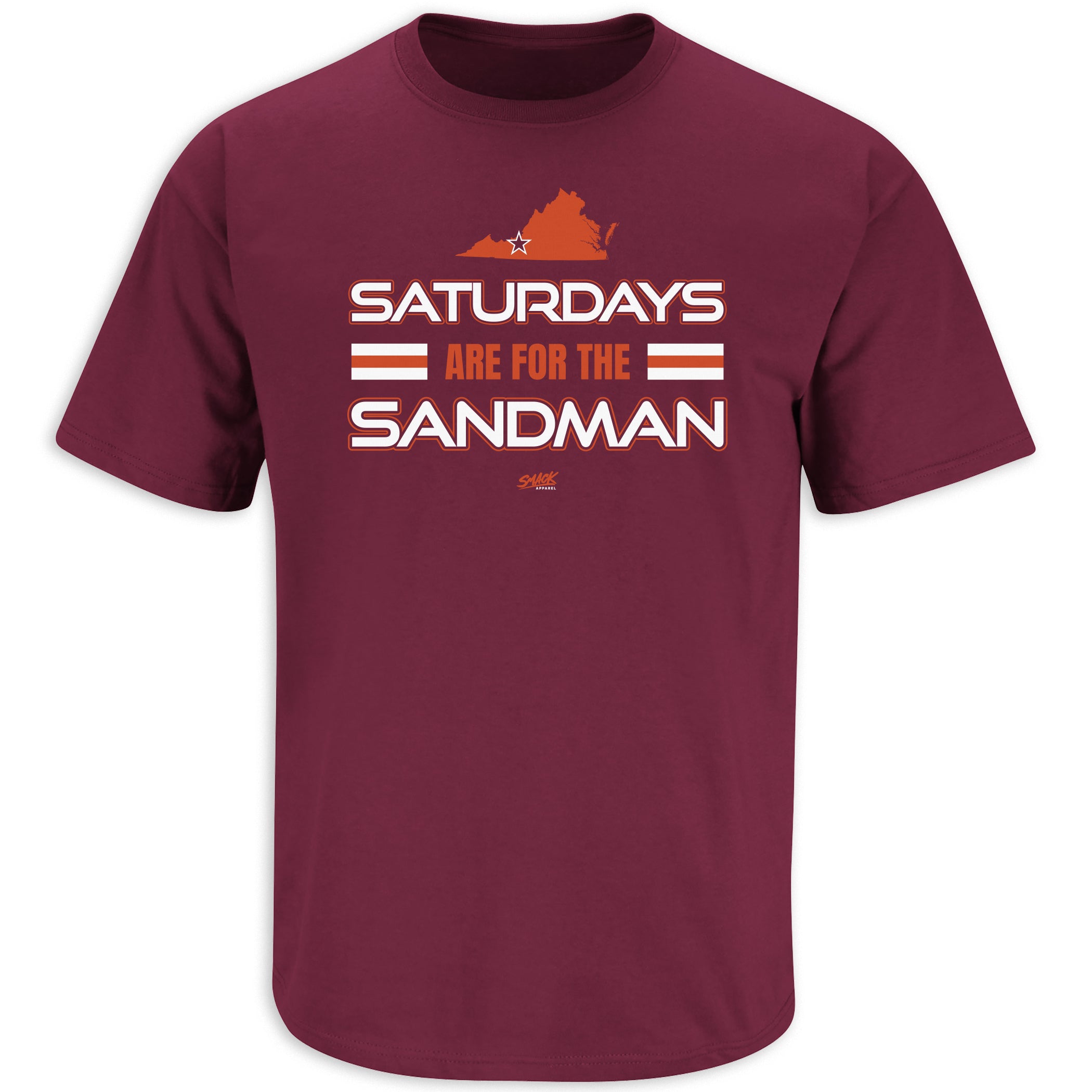 Saturdays are for the Sandman T-Shirt for Virginia Tech College Fans - Smack Apparel product image