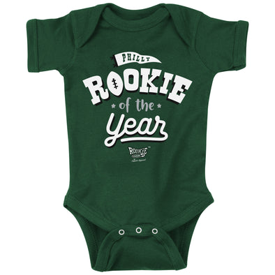 Smack Apparel Philadelphia Football Fans. I'm Too Cute to Be A Cowboys FAN. Green Onesie or Toddler Tee (NB-5T)