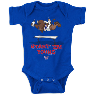 New York Baseball Fans (NYM). Too Cute Royal Onesie (NB-18M) Or Toddler Tee  (2T-4T)