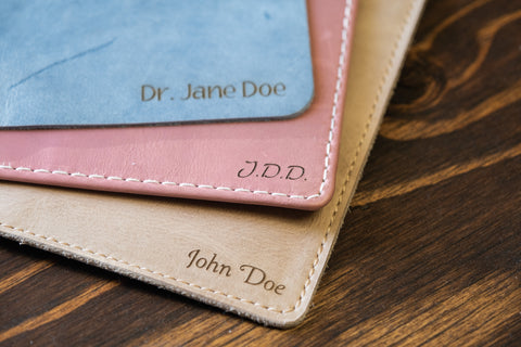 Name printed on leather