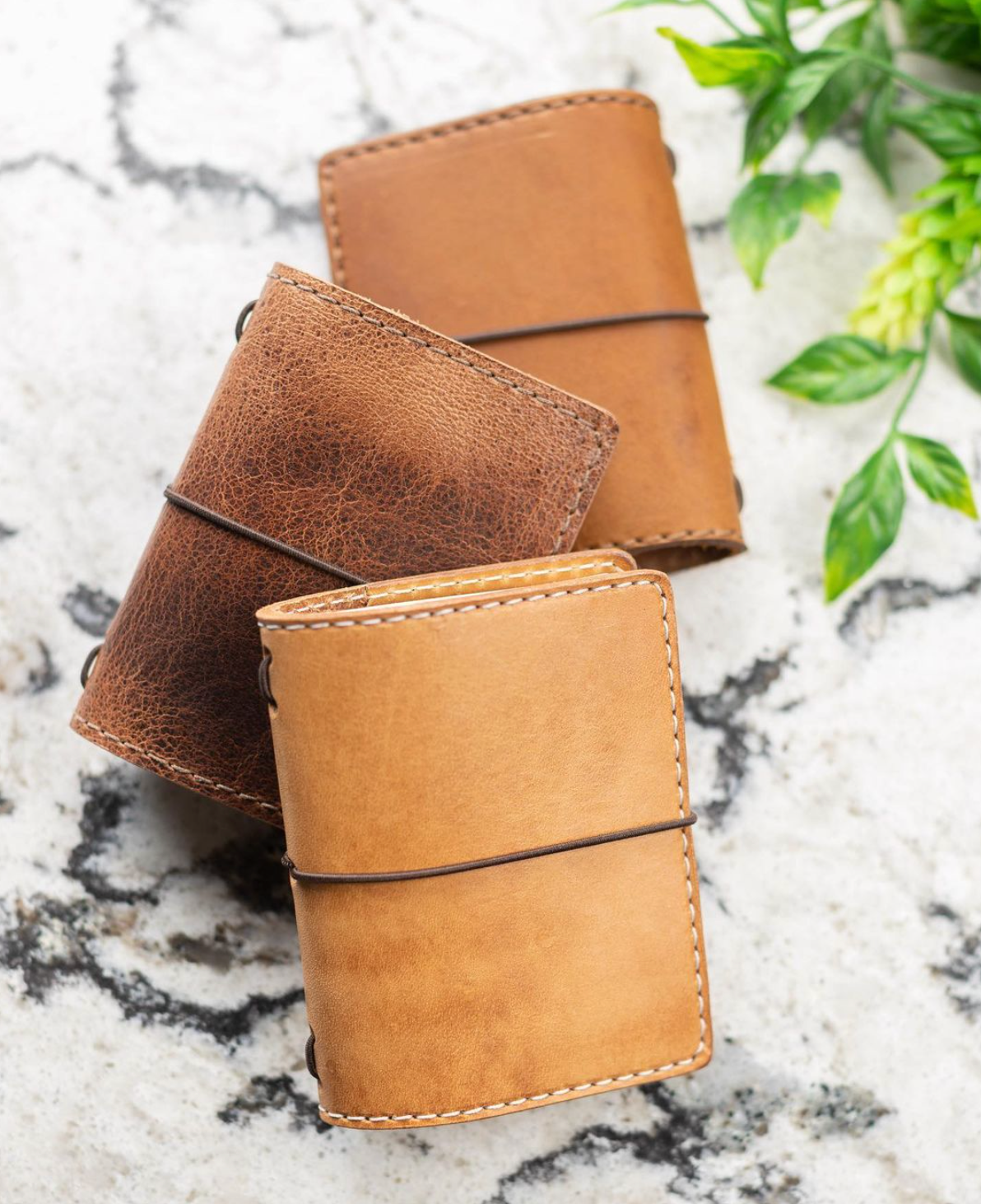 Tiny leather travelers notebooks