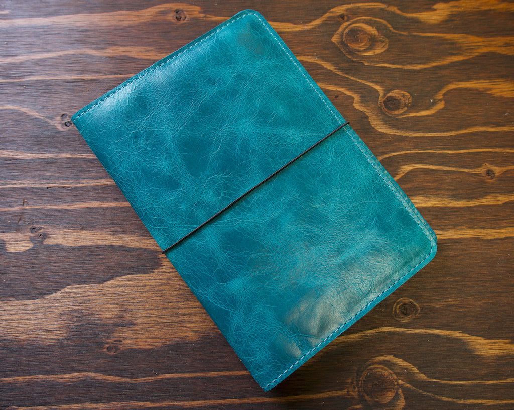 Blue Leather Notebook Cover