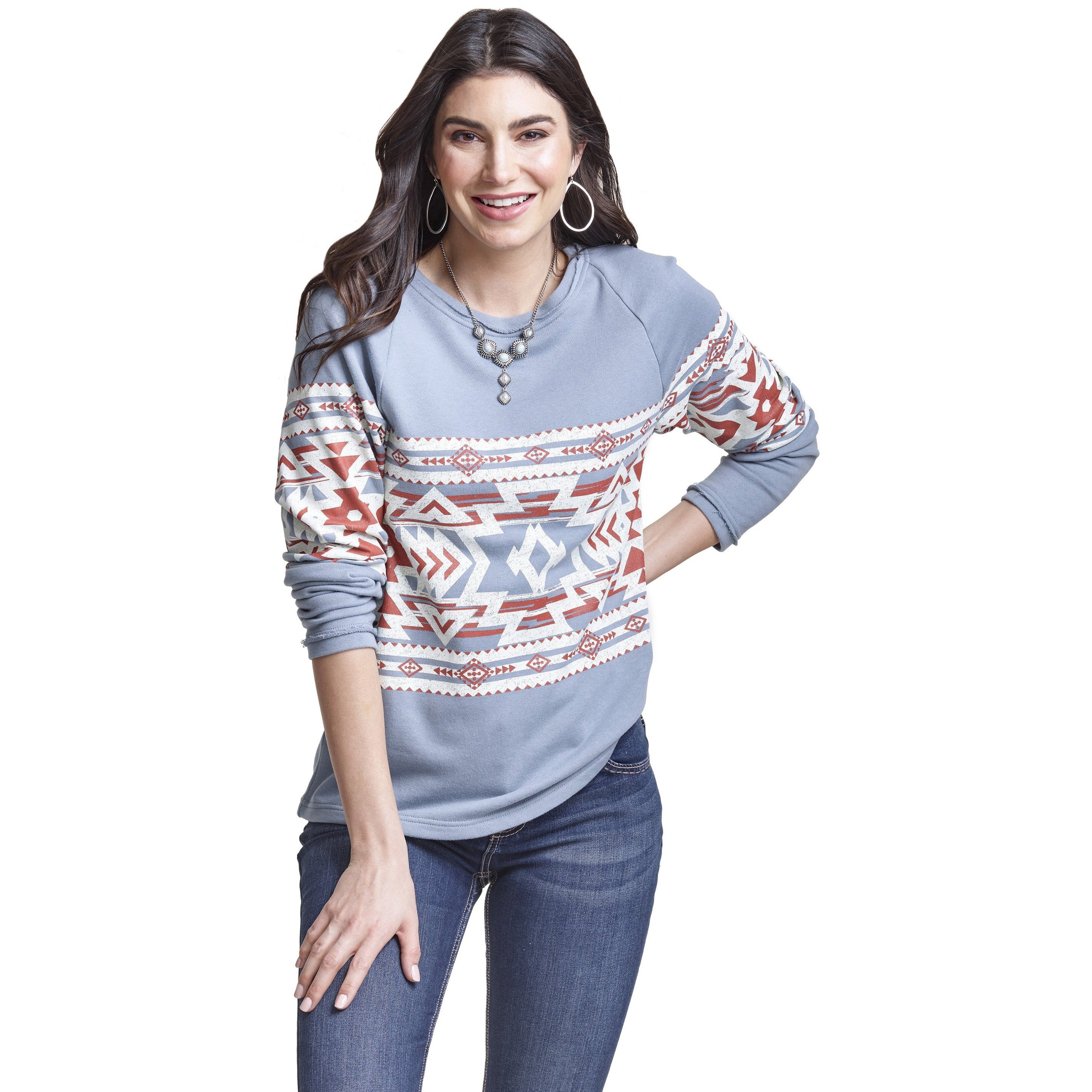 Wrangler Womens Aztec Sweatshirt – West 20 Saddle Co.