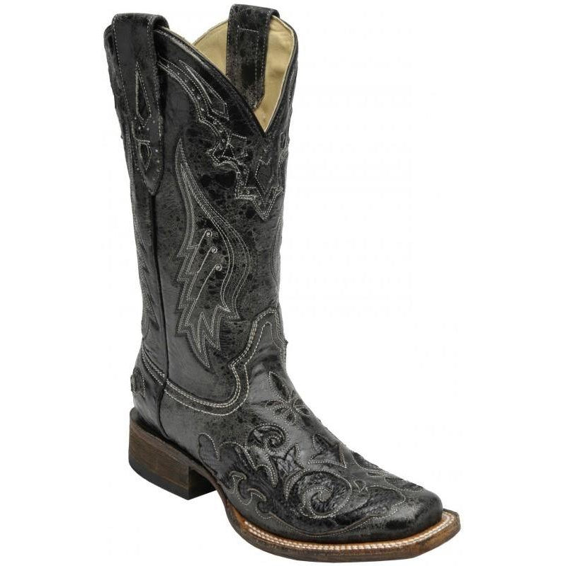Corral Boots LD Black Snake Inlay A2402 – West 20 Saddle Co.