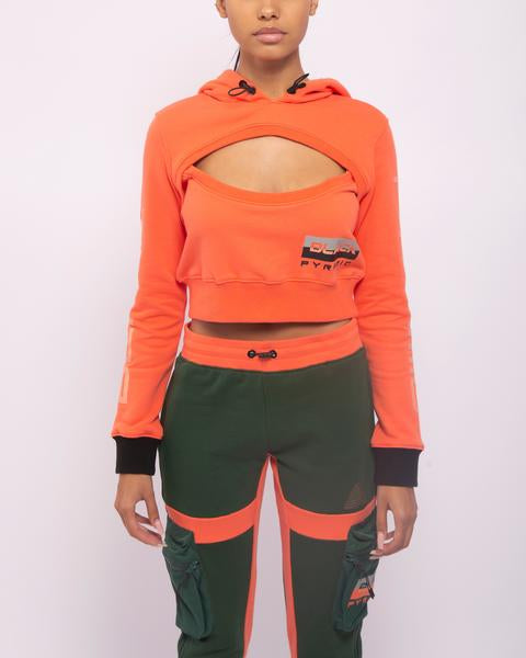 orange cropped hoodie