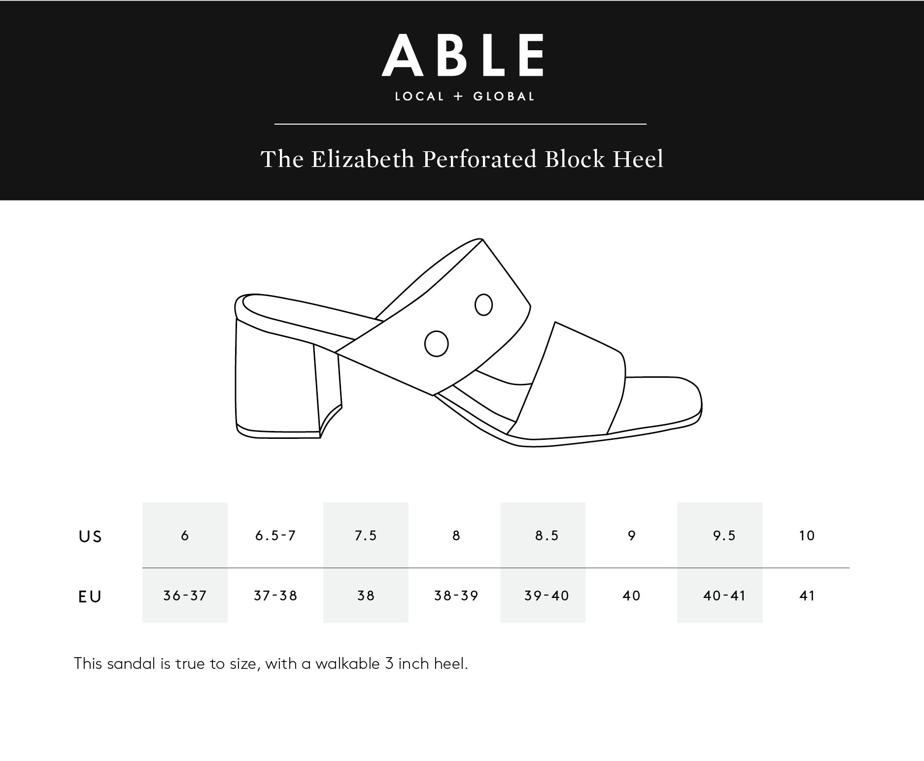 Elizabeth Perforated Block Heel