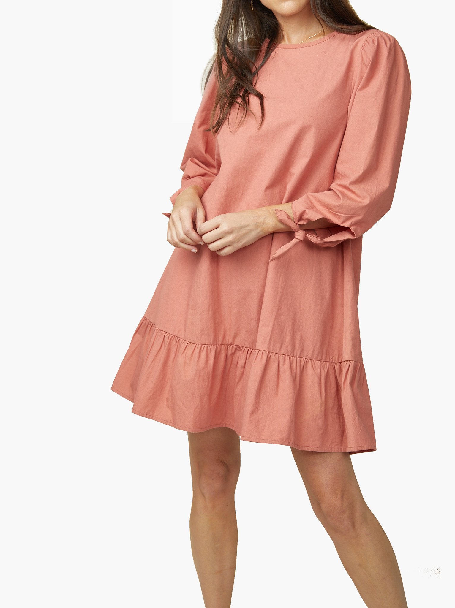 apricot swing dress